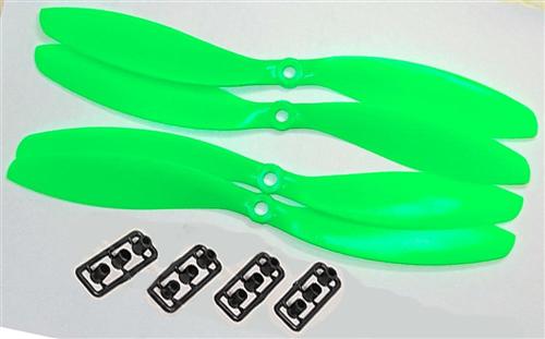 GF8045-Green - 2 Pairs Slow Fly Electric Prop GF 8045 SF (4 pc - Green) (22440/22441)